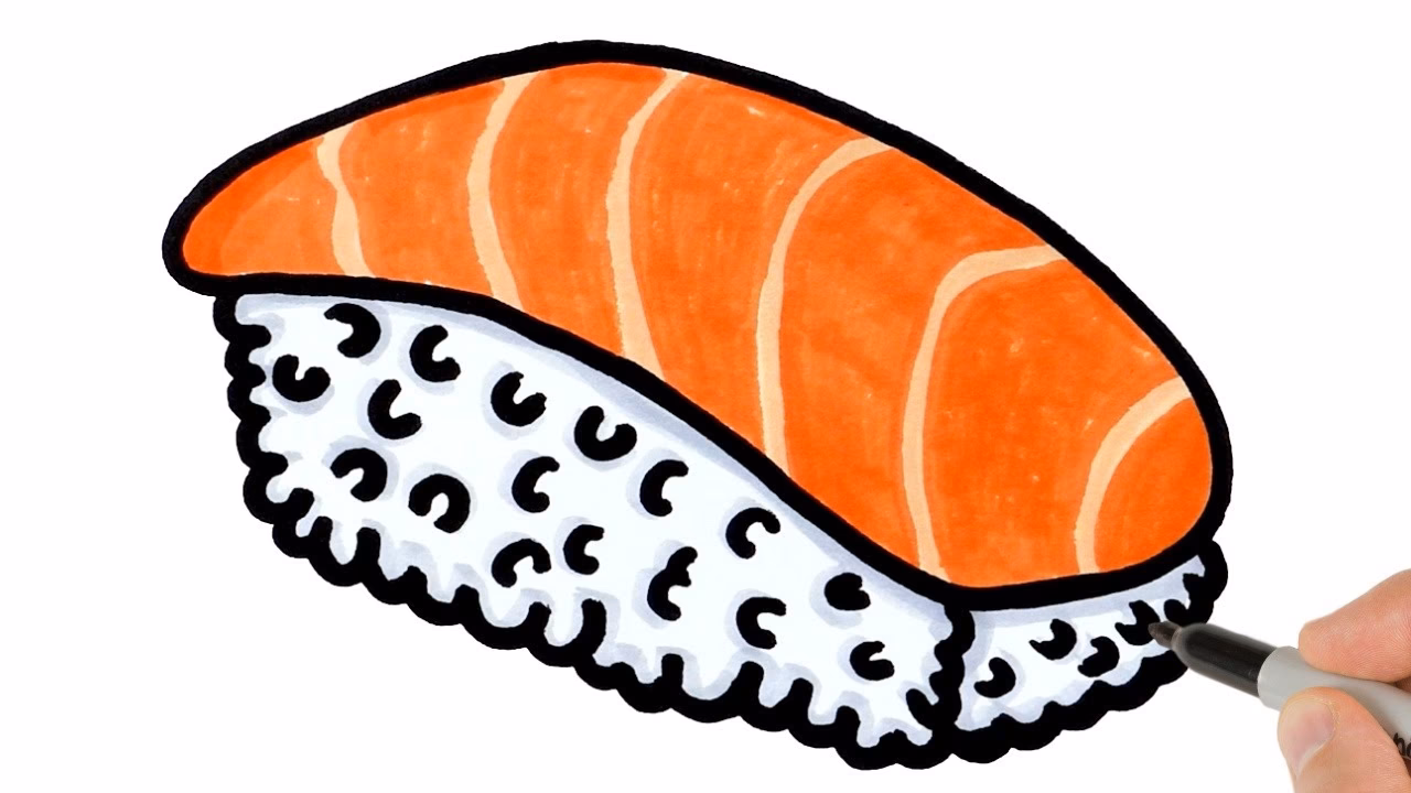 How to draw sushi in a plate?