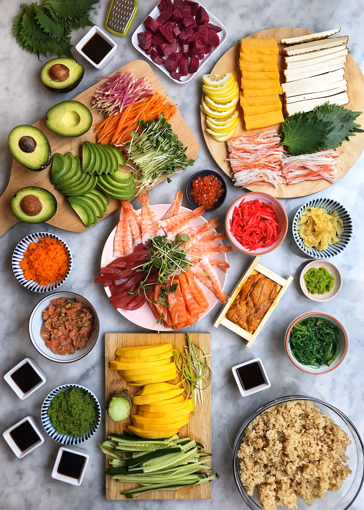 What ingredients are usually in sushi?